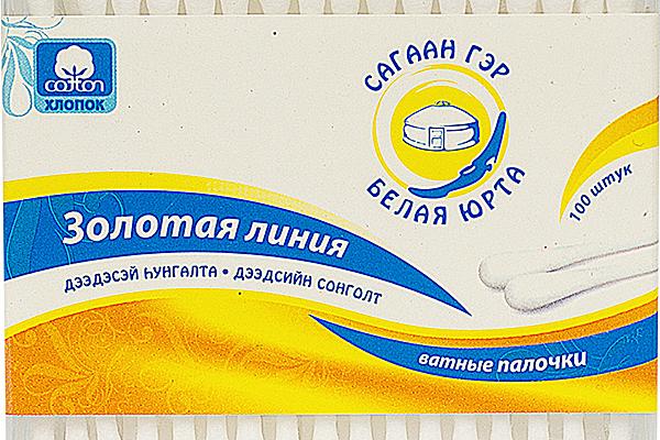  Палочки ватные Золотоя линия 100 шт в интернет-магазине продуктов с Преображенского рынка Apeti.ru