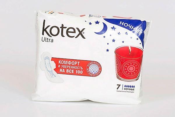  Прокладки гигиенические Kotex Ultra ночные 7 шт в интернет-магазине продуктов с Преображенского рынка Apeti.ru