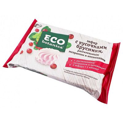 Зефир Eco botanica с кусочками брусники 250 г