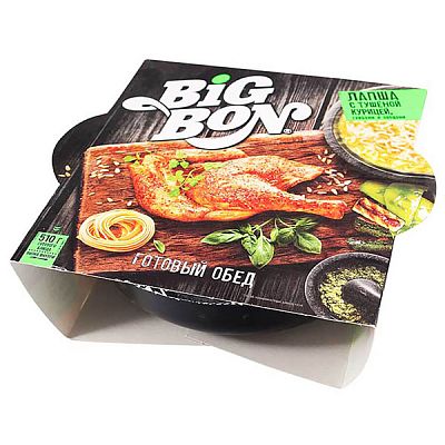 Лапша быстрого приготовления Big Bon с тушеной курицей грибами и овощами 110 г