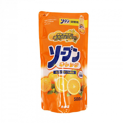 Жидкость для мытья посуды, фруктов и овощей Kaneyo апельсин 500мл