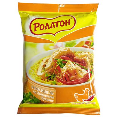 Вермишель быстрого приготовления Роллтон курица острая 60 г