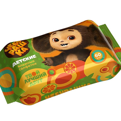  Салфетки влажные Чебурашка детские MIX 60 шт в интернет-магазине свежих фермерских продуктов Apeti.ru