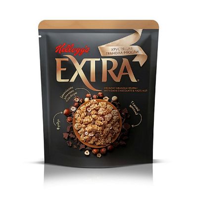 Мюсли Kellogg's Extra гранола хрустящая с темным шоколадом и фундуком 300 г