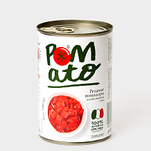 Помидоры резанные в собственном соку POMATO 0,400 г