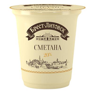  Сметана Брест-Литовск 20% 300 г БЗМЖ в интернет-магазине свежих фермерских продуктов Apeti.ru