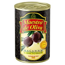 Маслины Maestro de Oliva с косточкой 280 г