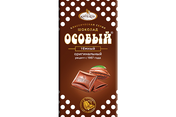  Шоколад тёмный "Особый" 90гр. КФ Крупской в интернет-магазине продуктов с Преображенского рынка Apeti.ru