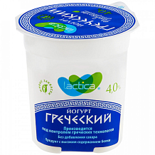 Йогурт Lactica греческий без сахара 4% 120 г пл/б БЗМЖ