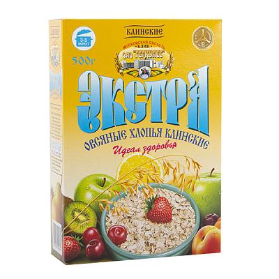  Хлопья овсяные Клинские Экстра 500 г в интернет-магазине свежих фермерских продуктов Apeti.ru