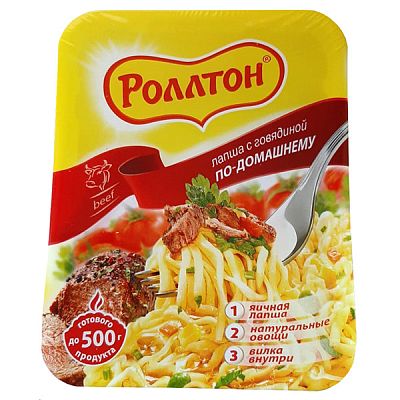 Лапша быстрого приготовления Роллтон со вкусом говядины 90 г