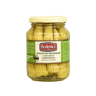 Кукуруза молодая в початках маринованная  FEDERICI, 370 г