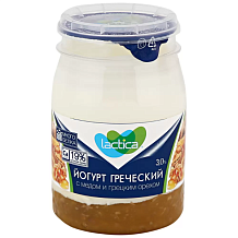Йогурт Lactica греческий с медом и грецким орехом 3% 190 г пл/б БЗМЖ