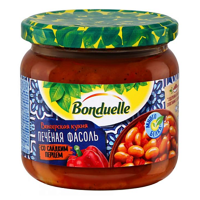 Фасоль Bonduelle печеная со сладким перцем с/б 360 г