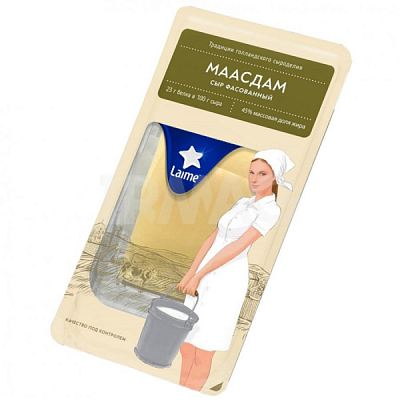 Сыр Маасдам 45% Laime 125 г нарезка БЗМЖ