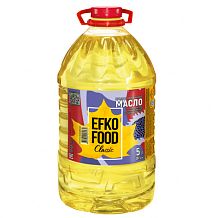 Масло подсолнечное EFKO FOOD рафинированное 5 л