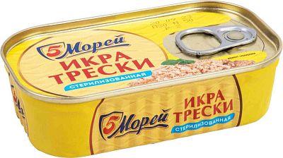 Икра трески 5 Морей ключ 120 г