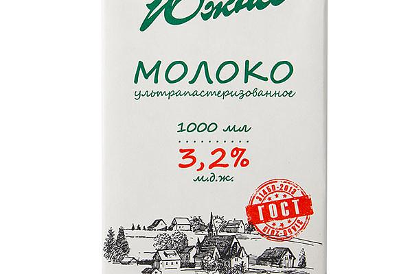  Молоко Южное ультрапастеризованное 3,2% 1 л в интернет-магазине продуктов с Преображенского рынка Apeti.ru