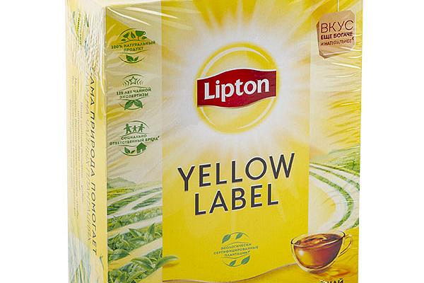  Чай черный Lipton Yellow Label в пакетиках 100 шт в интернет-магазине продуктов с Преображенского рынка Apeti.ru