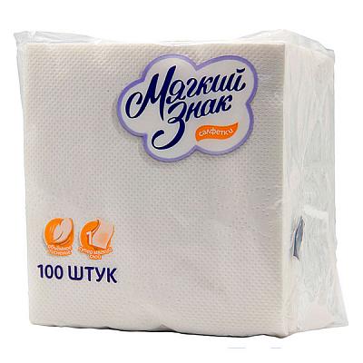  Салфетки бумажные Мягкий знак однослойные 100 шт в интернет-магазине свежих фермерских продуктов Apeti.ru