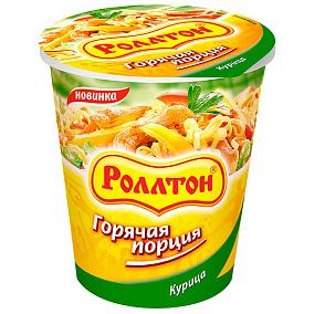  Лапша быстрого приготовления Роллтон Горячая порция с курицей 65 г в интернет-магазине продуктов с Преображенского рынка Apeti.ru