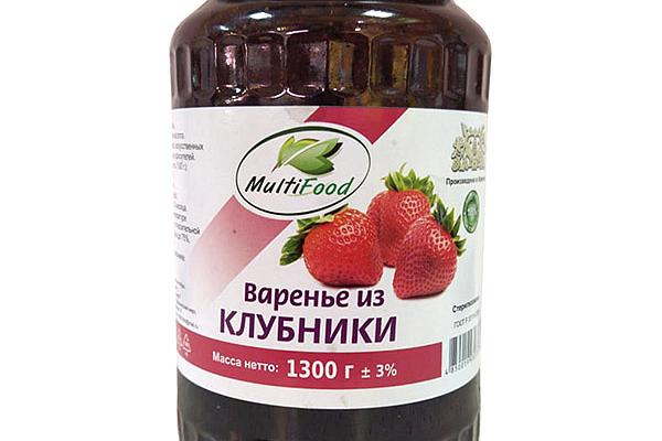  Варенье MultiFood из клубники 1300 г в интернет-магазине продуктов с Преображенского рынка Apeti.ru