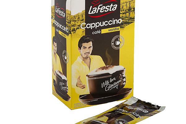  Кофе La Festa Cappuccino растворимый ваниль 10 шт*12,5 г в интернет-магазине продуктов с Преображенского рынка Apeti.ru
