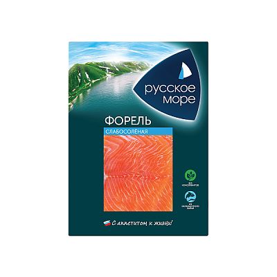 Форель слабосоленая "Русское море" филе-ломтики 120 г
