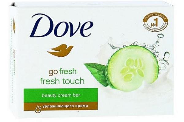  Крем-мыло Dove прикосновение свежести аромат огурца и зеленого чая 100 г в интернет-магазине продуктов с Преображенского рынка Apeti.ru