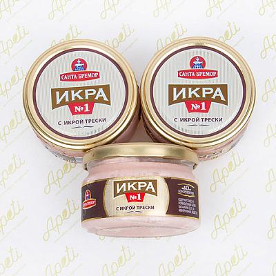  Икра мойвы с икрой трески «Санта Бремор», 180 г в интернет-магазине свежих фермерских продуктов Apeti.ru