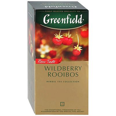 Чай черный Greenfield Wildberry Rooibos с кусочками ягод земляники и клюквы 25 пак