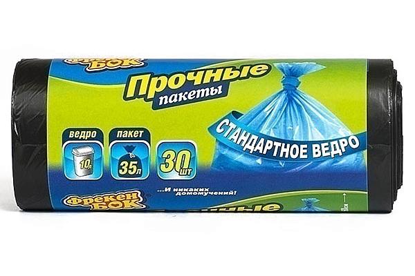  Пакеты для мусора Фрекен Бок прочные цвет черный 35 л 50*60 см 30 шт в интернет-магазине продуктов с Преображенского рынка Apeti.ru