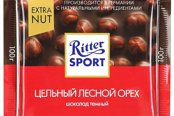  Шоколад Ritter Sport темный цельный лесной орех 100 г в интернет-магазине продуктов с Преображенского рынка Apeti.ru