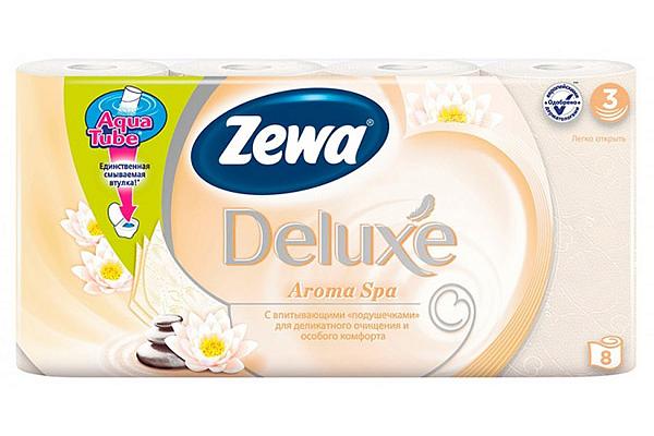  Туалетная бумага Zewa Deluxe трехслойная aroma spa 8 шт в интернет-магазине продуктов с Преображенского рынка Apeti.ru