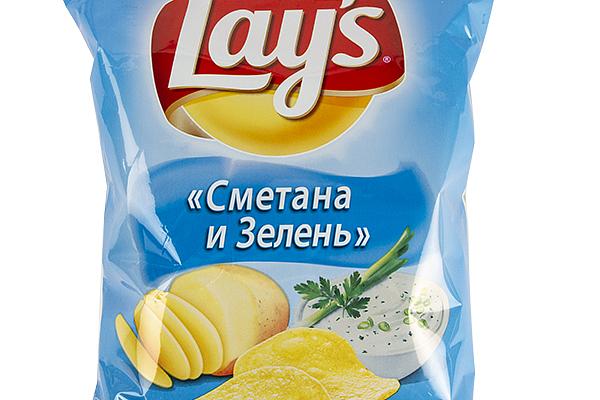  Чипсы Lays сметана и зелень 140 г в интернет-магазине продуктов с Преображенского рынка Apeti.ru