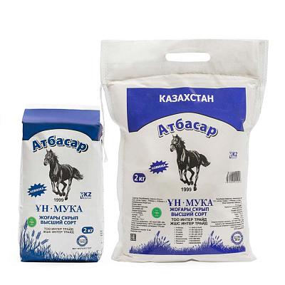  Мука пшеничная Атбасар высший сорт 2 кг в интернет-магазине свежих фермерских продуктов Apeti.ru