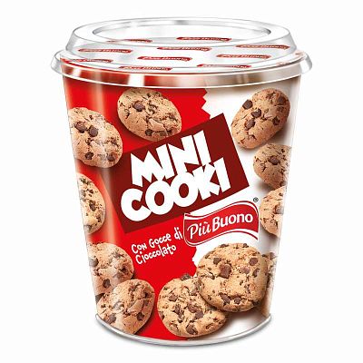 Печенье Mini Cooki мини с шоколадной крошкой 125г Piu Buono