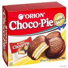 Пирожное Choco Pie Orion шоколадное 12 шт 360 г