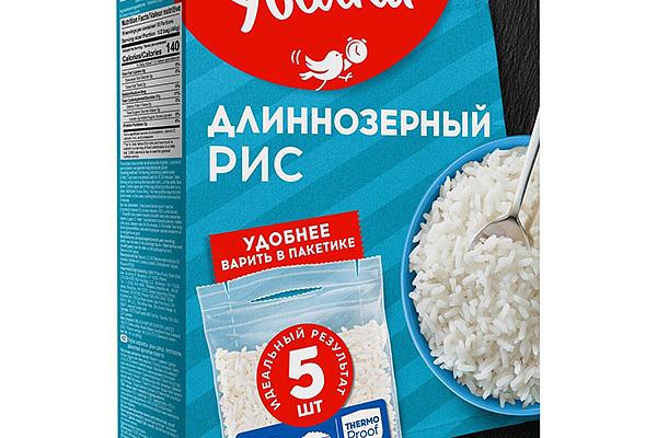  Рис Увелка длиннозерный в пакетах для варки 5*80 г в интернет-магазине продуктов с Преображенского рынка Apeti.ru