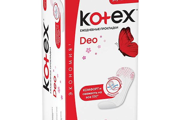  Прокладки гигиенические Kotex Deo ультратонкие 56 шт в интернет-магазине продуктов с Преображенского рынка Apeti.ru