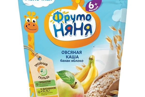 Каша Фрутоняня из овсяной муки молочная с бананом и яблоком 200 г в интернет-магазине продуктов с Преображенского рынка Apeti.ru