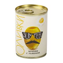 Оливки зеленые Sunfeel с лимоном 300 мл