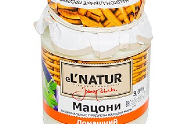  Мацони  "eL`NATUR"  домашний 3,6% БЗМЖ 250г ст/б в интернет-магазине продуктов с Преображенского рынка Apeti.ru