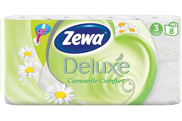  Туалетная бумага Zewa Deluxe трехслойная ромашка 8 шт в интернет-магазине продуктов с Преображенского рынка Apeti.ru