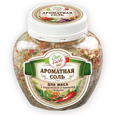 Ароматная соль Capo di Gusto для мяса с кардамоном и пряными травами 340 г