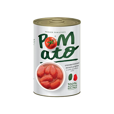 Помидоры очищенные в собственном соку POMATO 400г