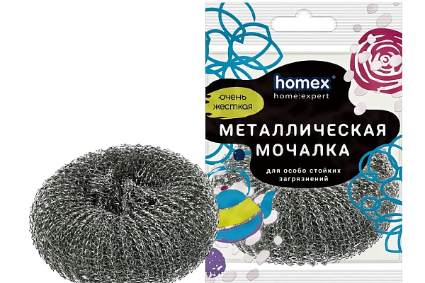  Мочалка металлическая HOMEX плетёная "Очень Жесткая" в интернет-магазине продуктов с Преображенского рынка Apeti.ru