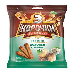  Сухарики Три Корочки ржаные с холодцом и хреном 100 г в интернет-магазине свежих фермерских продуктов Apeti.ru