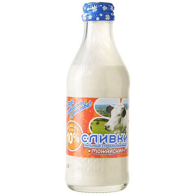  Сливки Можайские 10% 0,45л ст/б в интернет-магазине свежих фермерских продуктов Apeti.ru