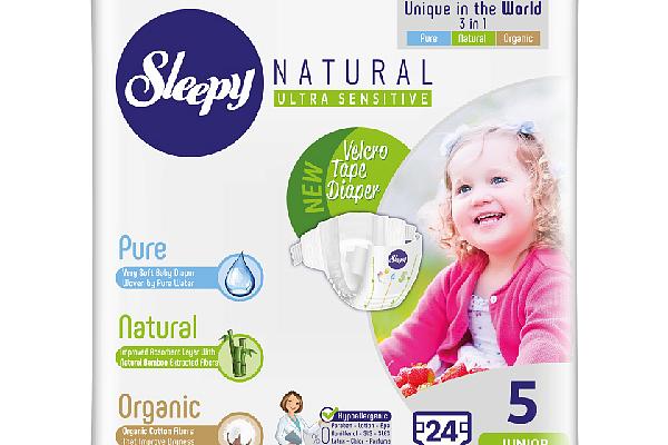  Подгузники Sleepy Natural (5\ Junior 11-18 кг) 24 шт в интернет-магазине продуктов с Преображенского рынка Apeti.ru